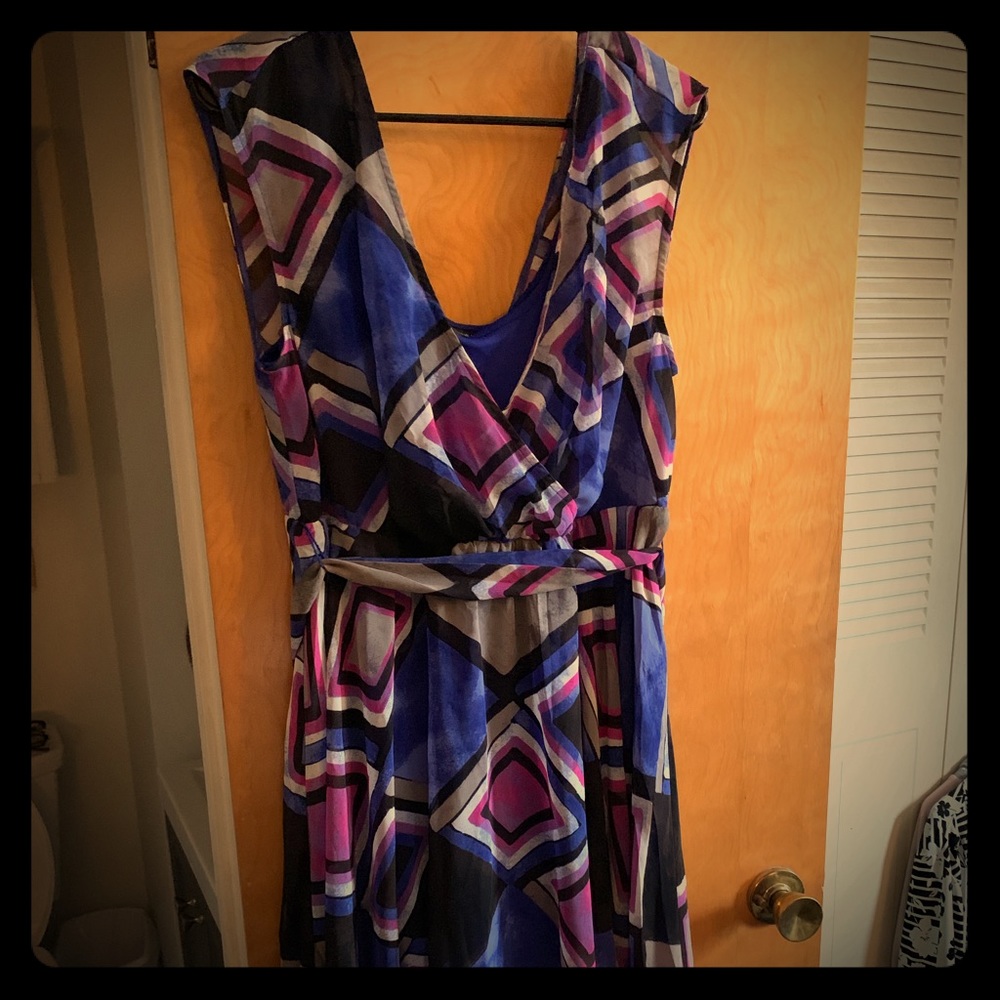 Faux wrap swing dress